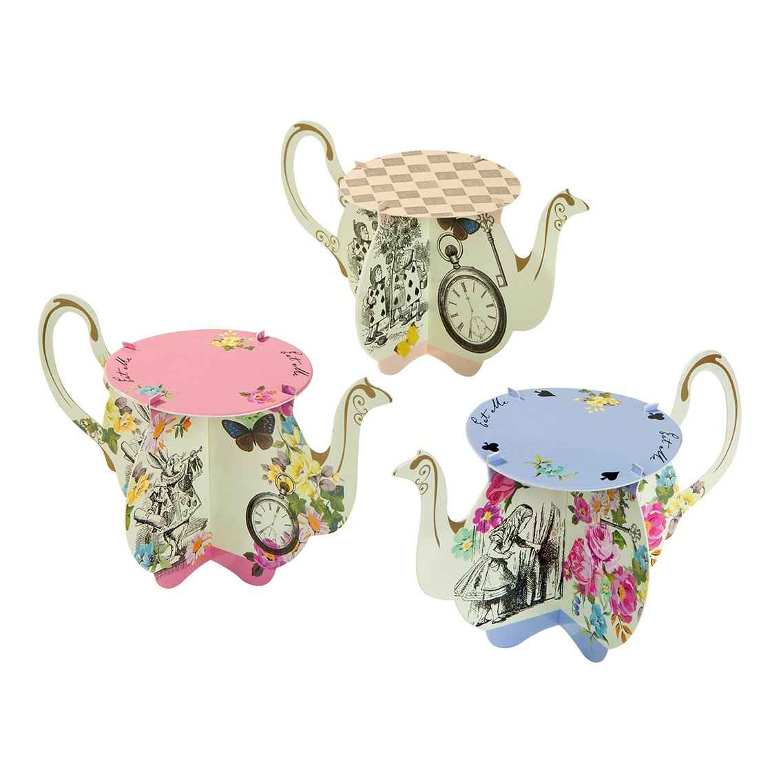 Alice in Wonderland Card Teapot Cupcake Stands