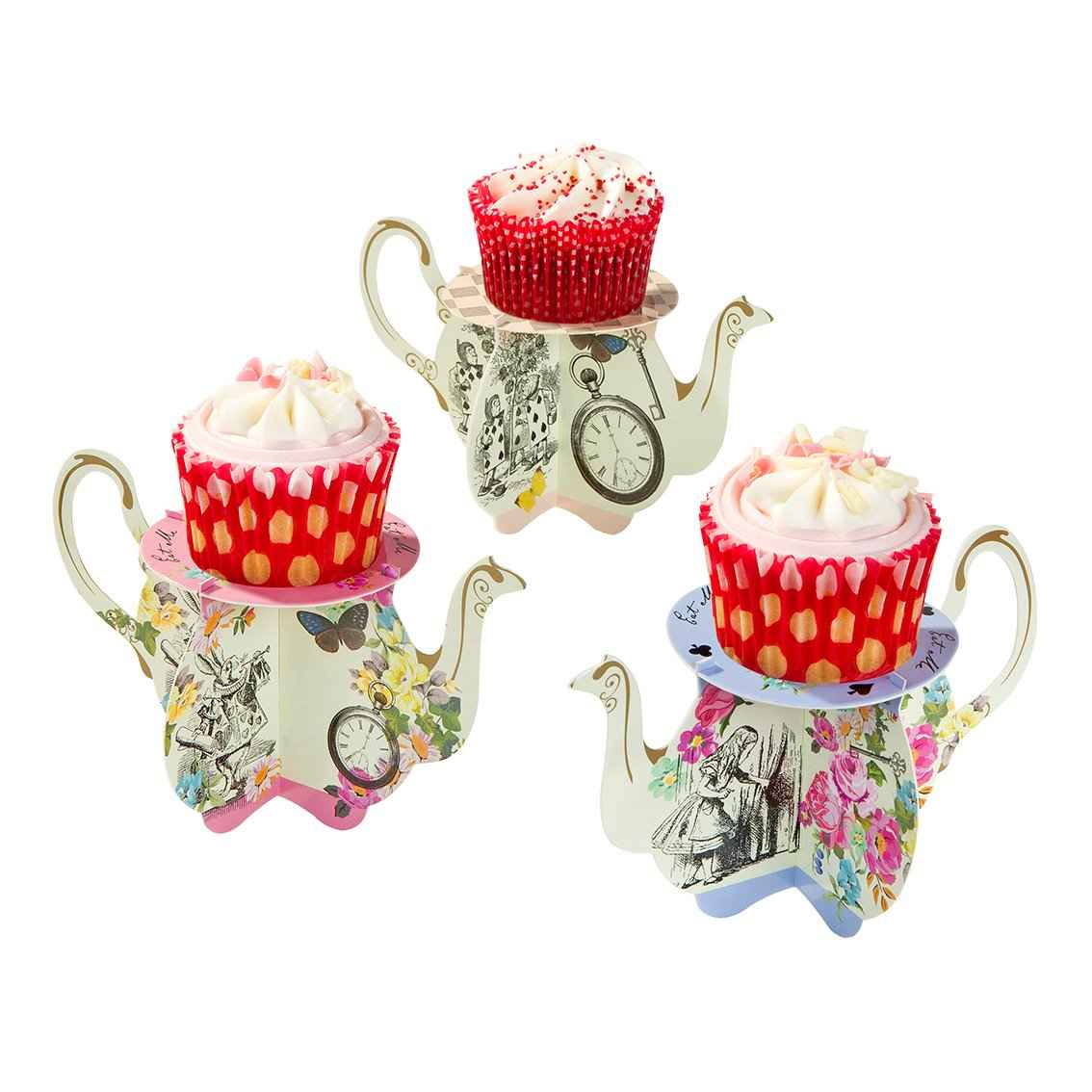 Alice in Wonderland Card Teapot Cupcake Stands