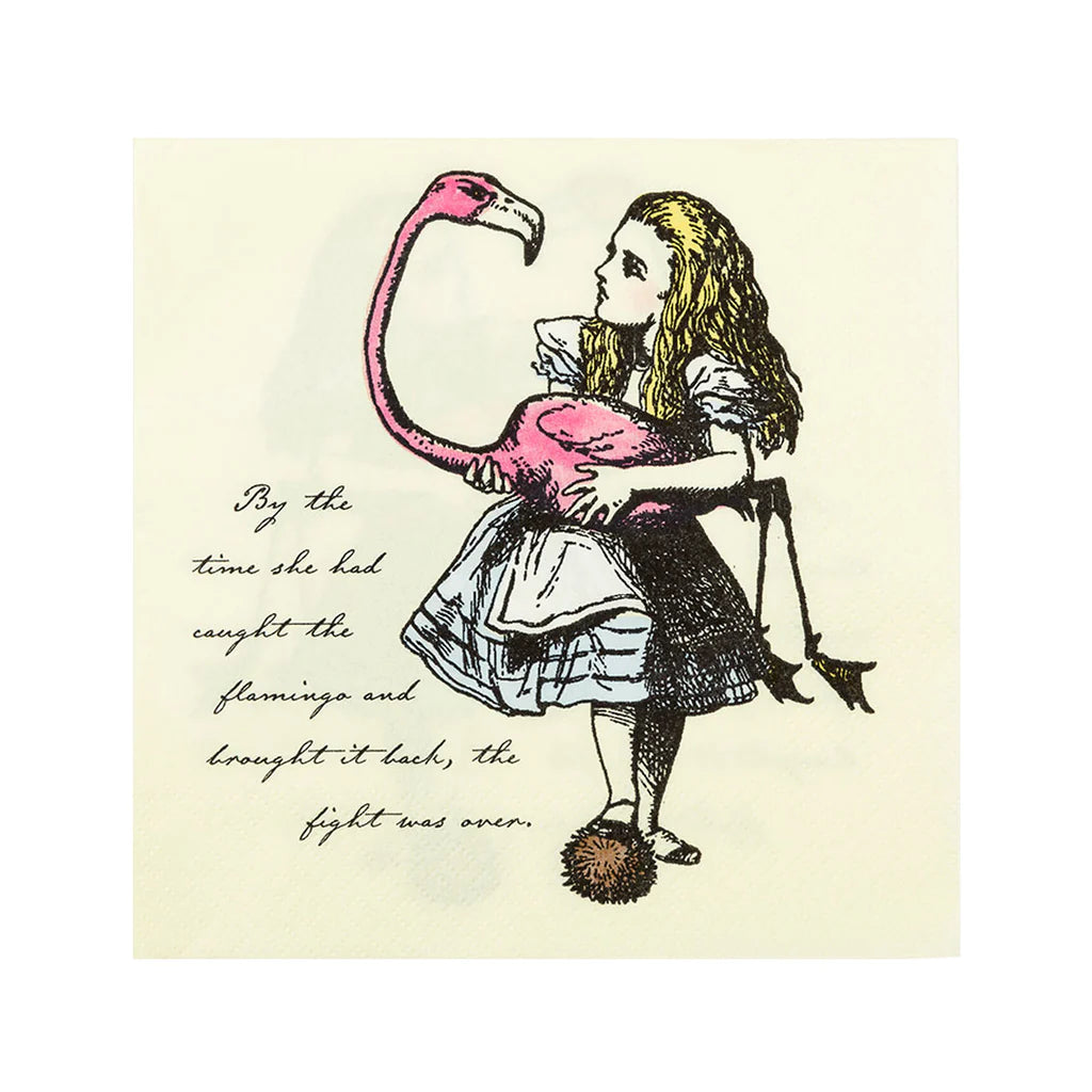 Alice in Wonderland Flamingo Napkins - 20 pack