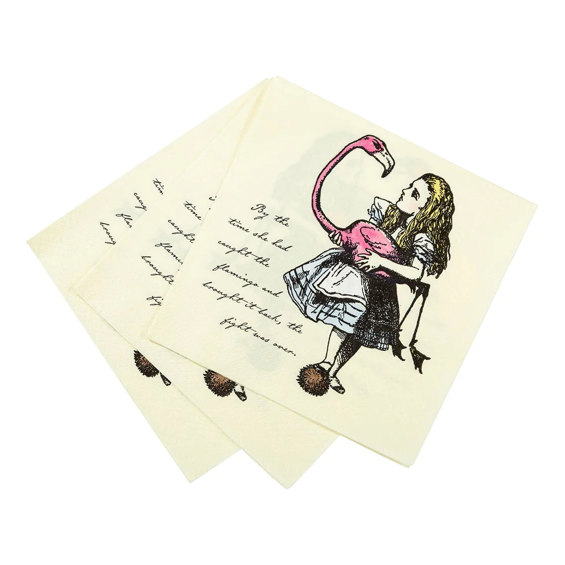 Alice in Wonderland Flamingo Napkins - 20 pack