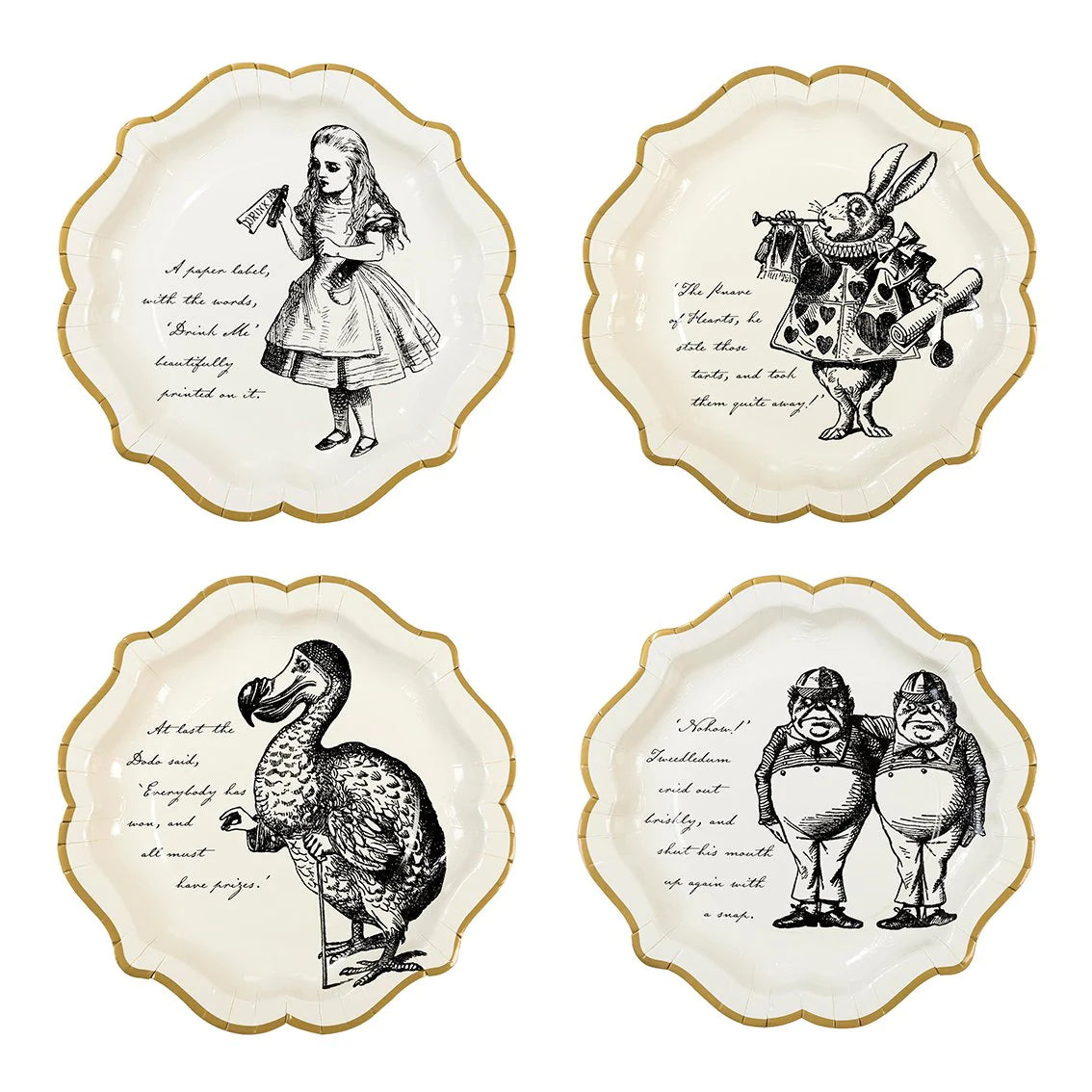 Alice in Wonderland Mad Hatter Party Paper Plates - 12 pack