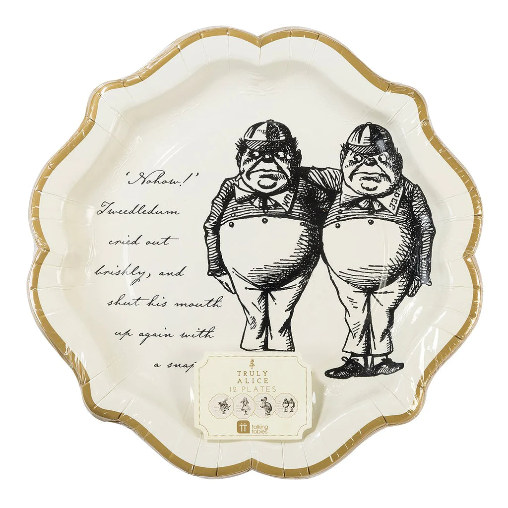 Alice in Wonderland Mad Hatter Party Paper Plates - 12 pack