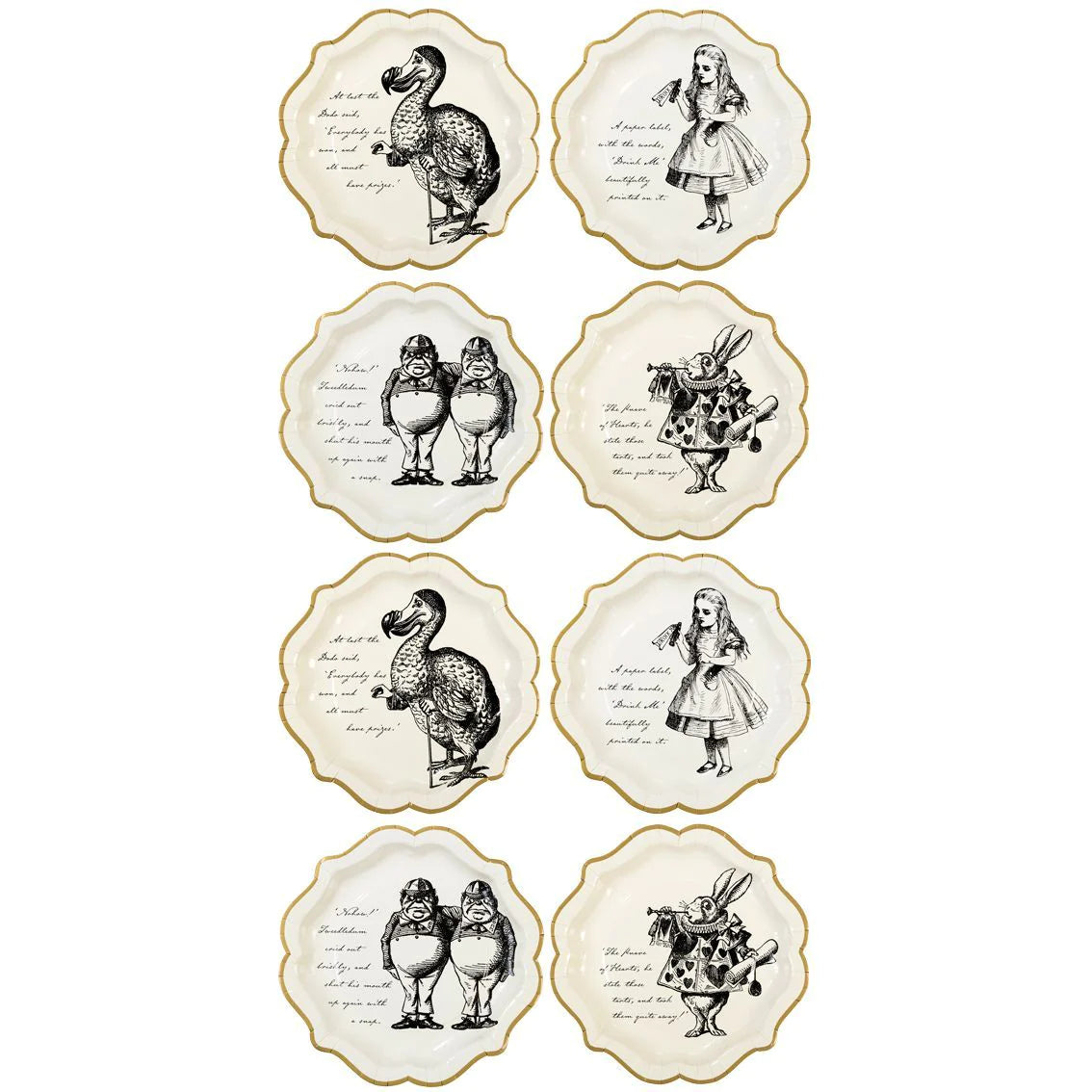 Alice in Wonderland Mad Hatter Party Paper Plates - 12 pack