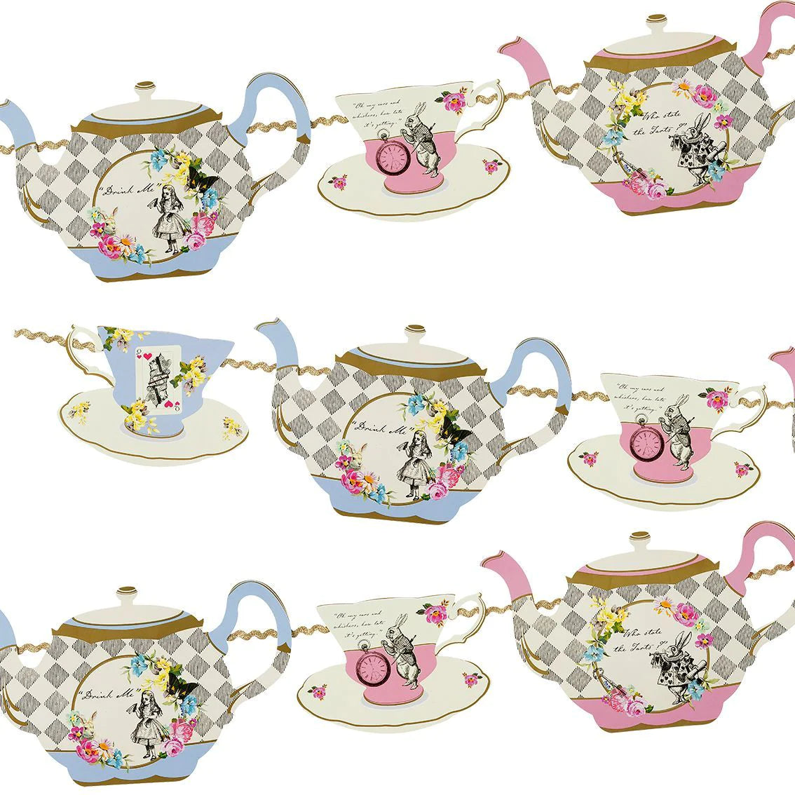 Alice in Wonderland Teapot Bunting