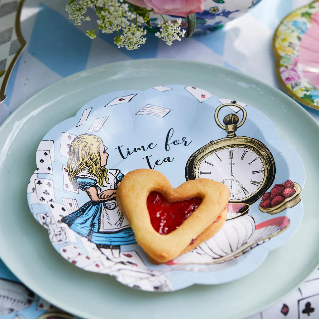 Blue Alice in Wonderland Recyclable Paper Plates - 12 Pack