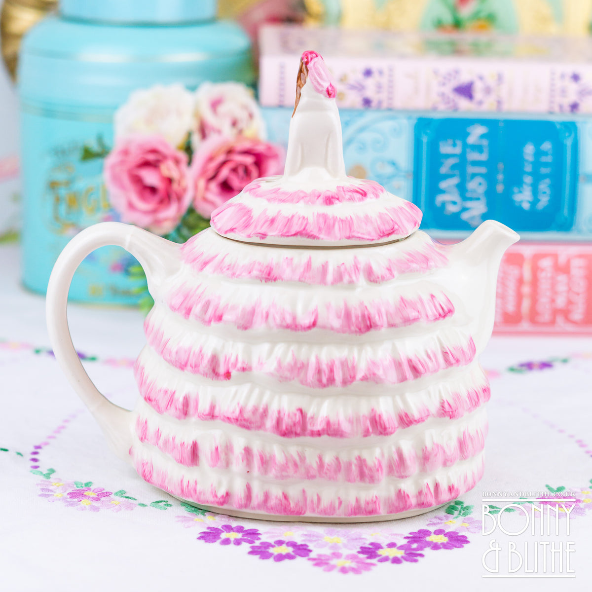 Sadler Pink Chintz Ye Daintee Ladyee Teapot