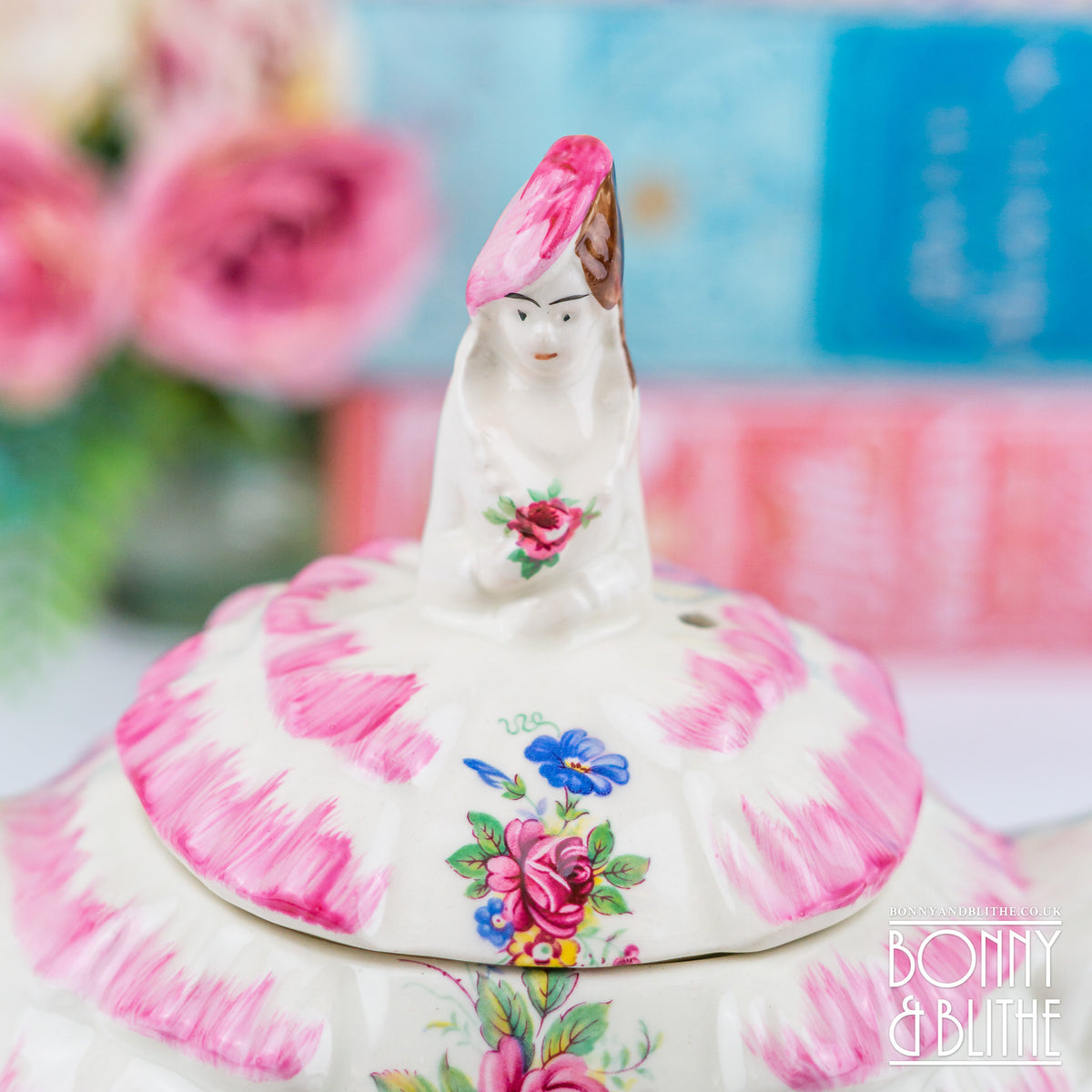 Sadler Pink Chintz Ye Daintee Ladyee Teapot