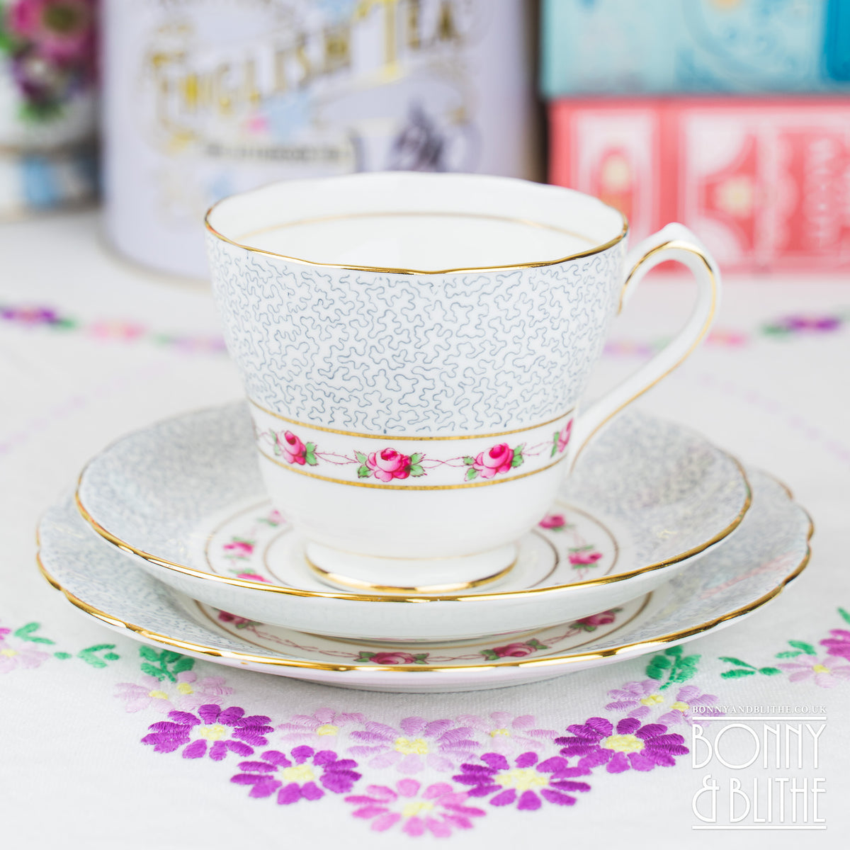 Royal Chelsea Rosebud Teacup Set
