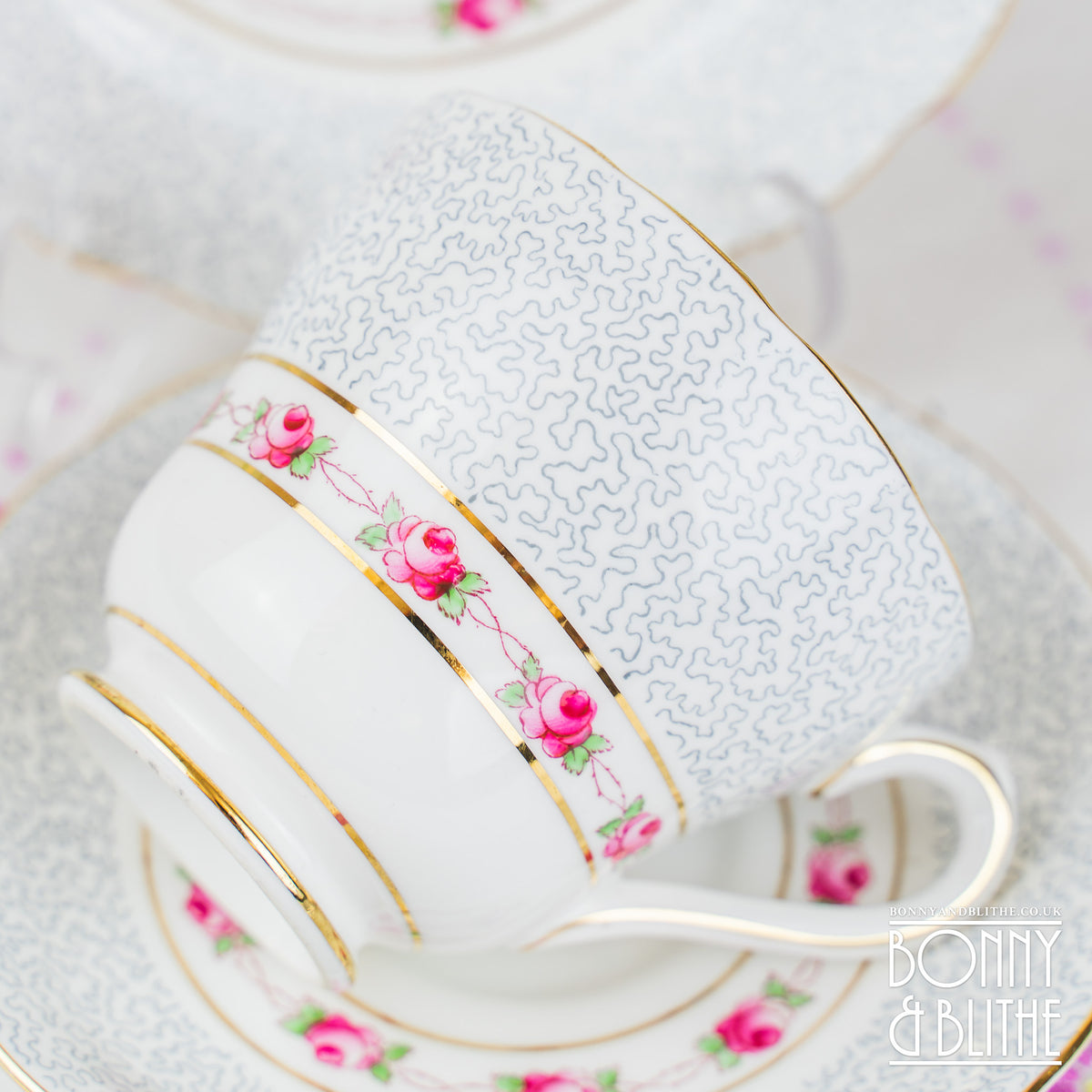 Royal Chelsea Rosebud Teacup Set
