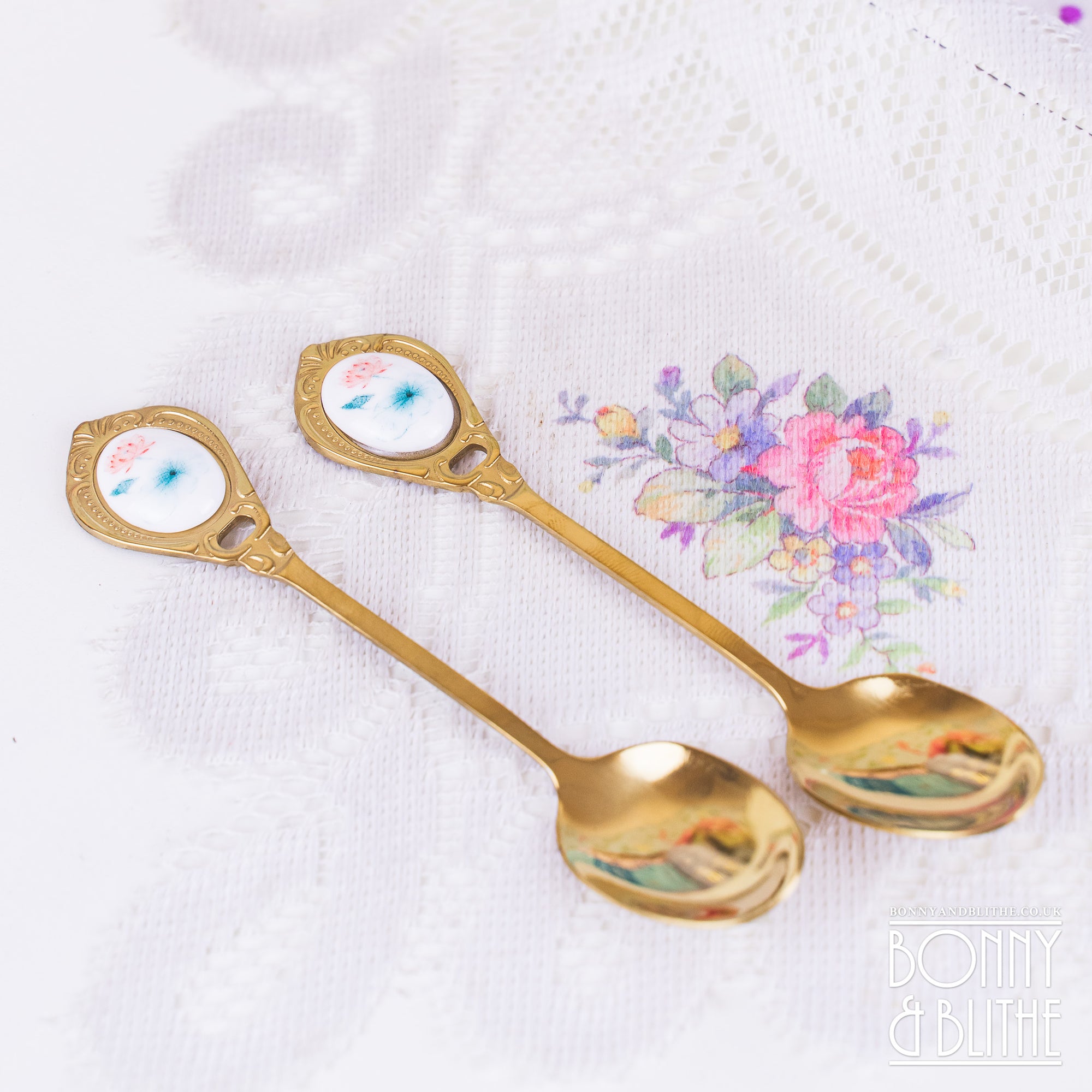 Lotus Flower Gold Teaspoons