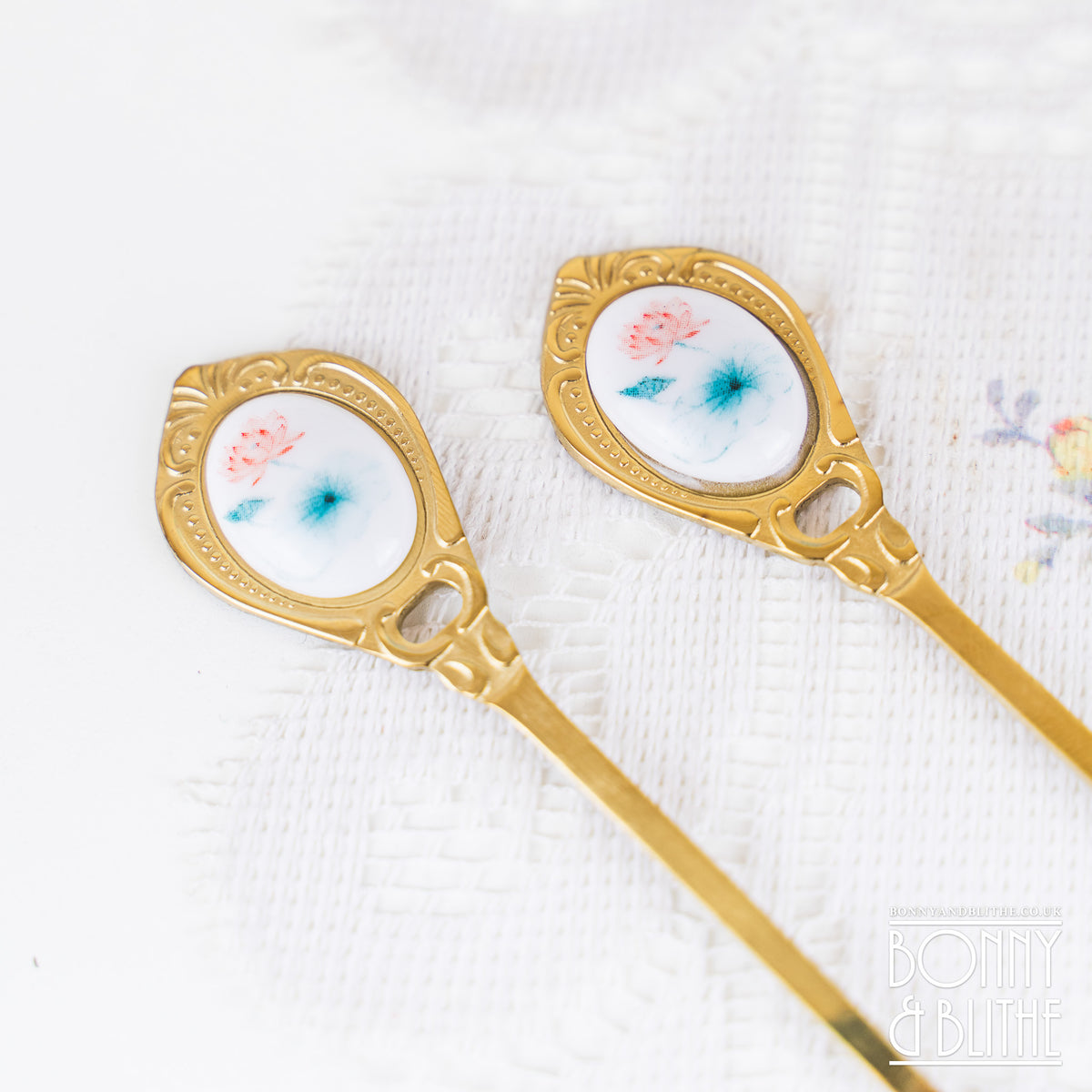 Lotus Flower Gold Teaspoons