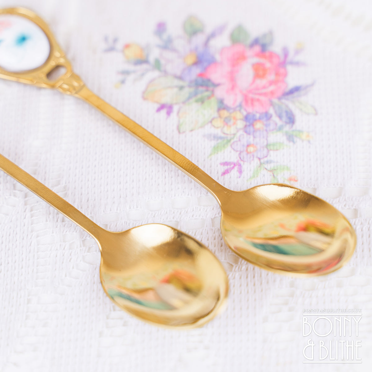 Lotus Flower Gold Teaspoons