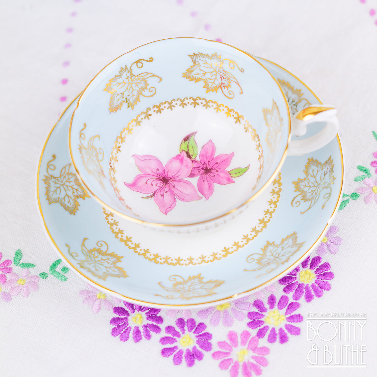 Royal Grafton Pastel Blue Teacup and Saucer
