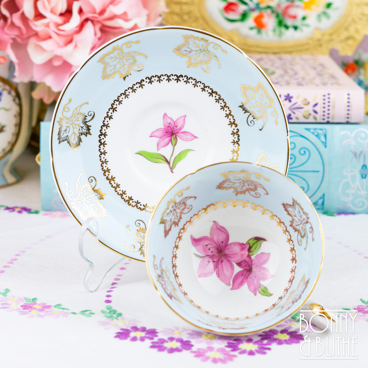 Royal Grafton Pastel Blue Teacup and Saucer