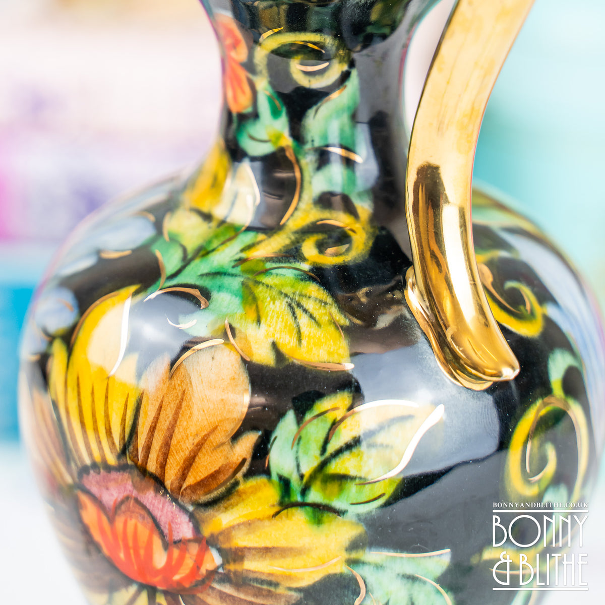H.Bequet Quaregnon Hand Painted Vase