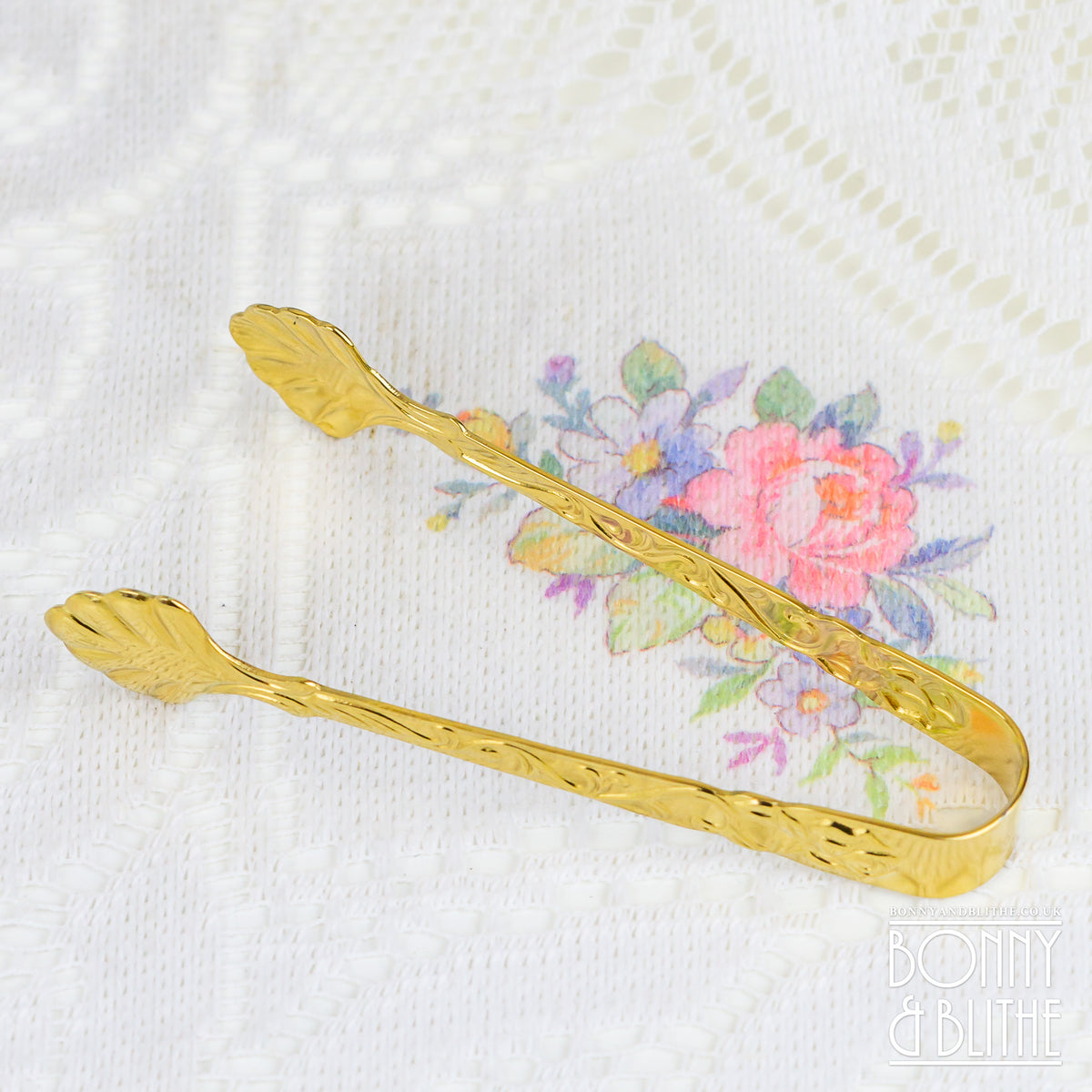 Gold Ornate Sugar Tongs