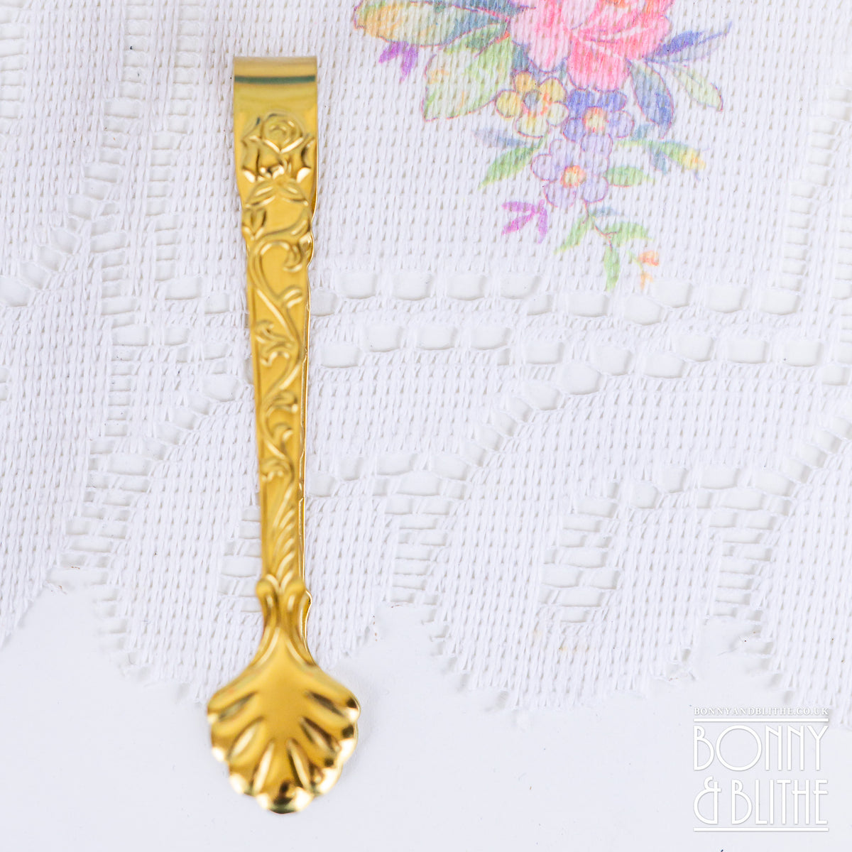 Gold Ornate Sugar Tongs