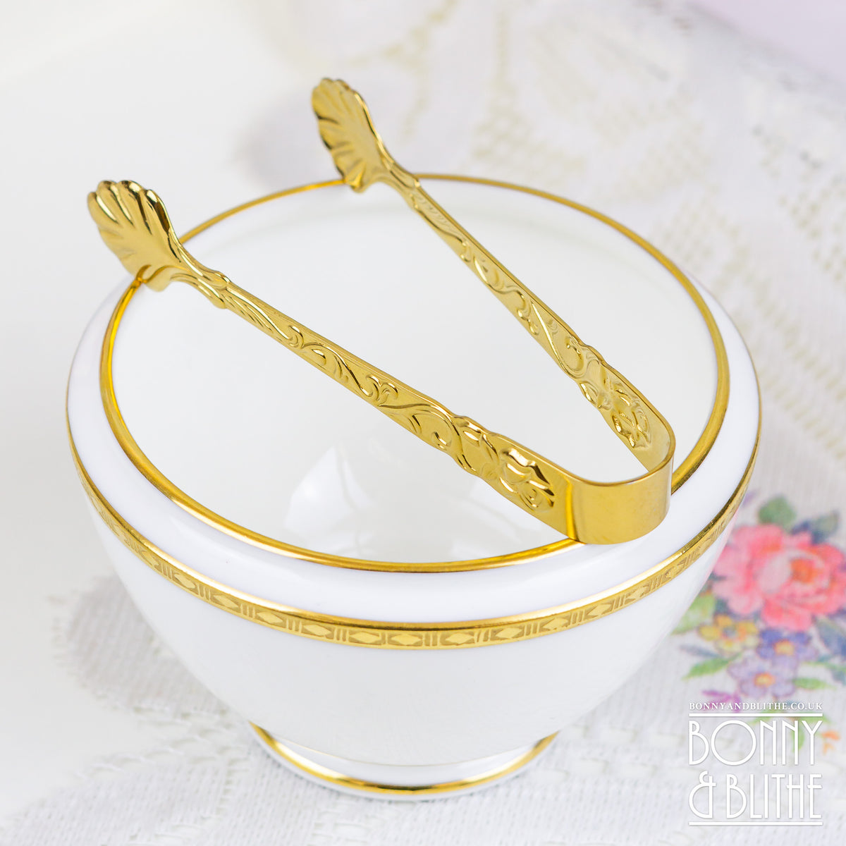 Gold Ornate Sugar Tongs