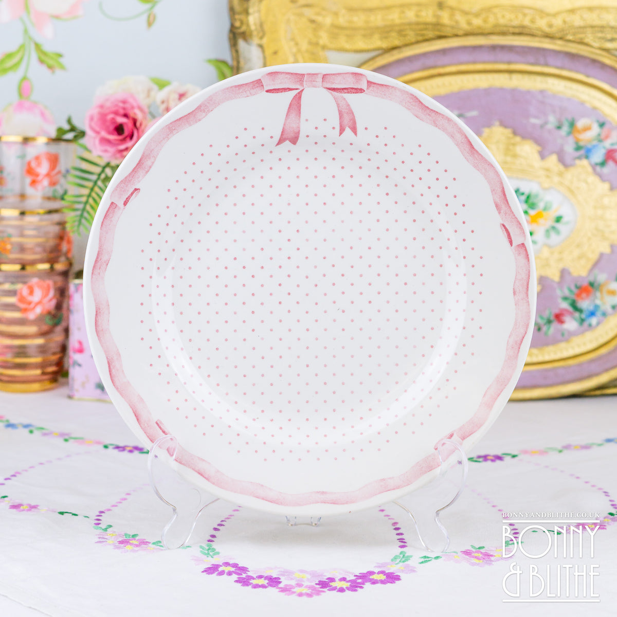Churchill Vanity Fayre Pink Ribbon Dinner Plate