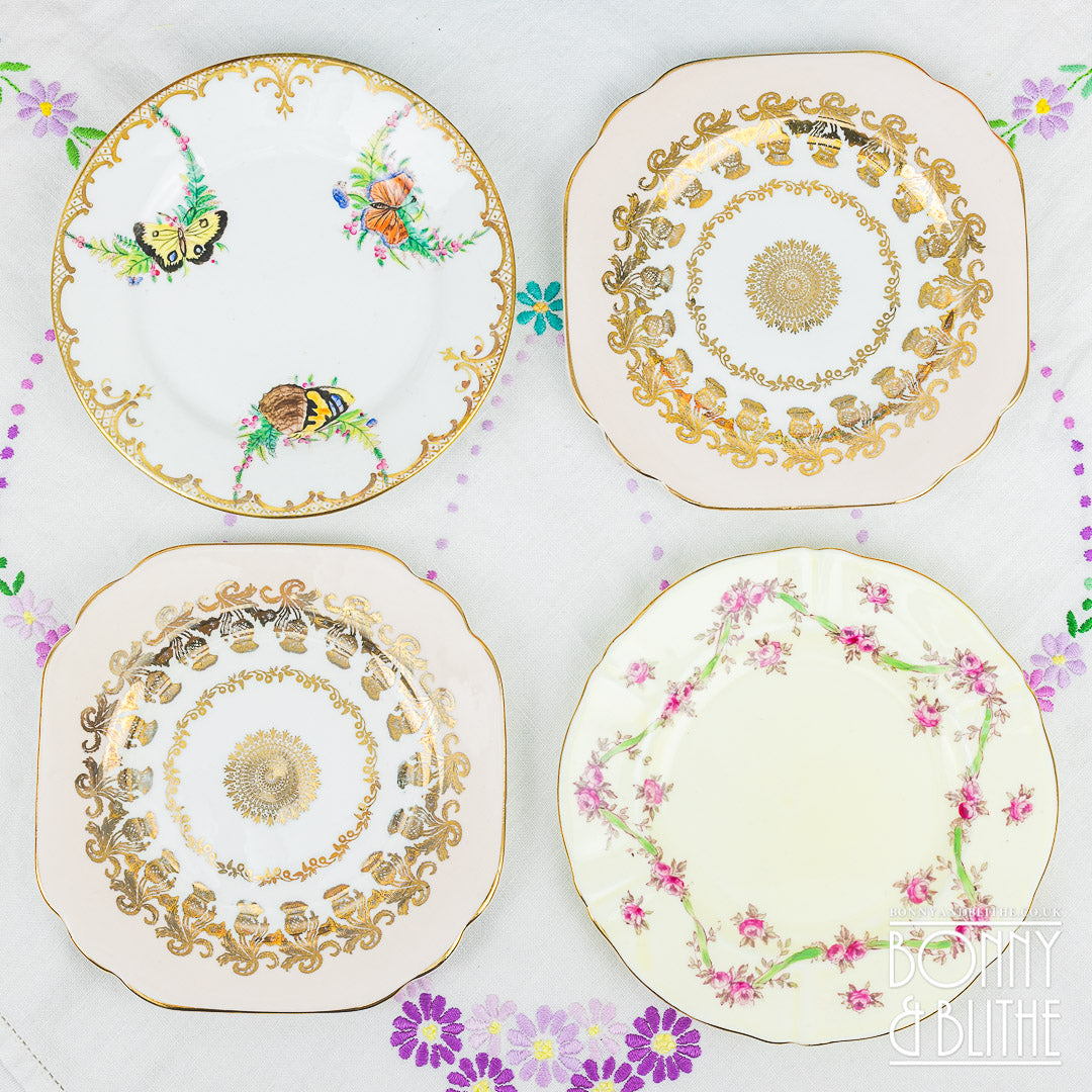 Cream Themed Vintage Side Plates
