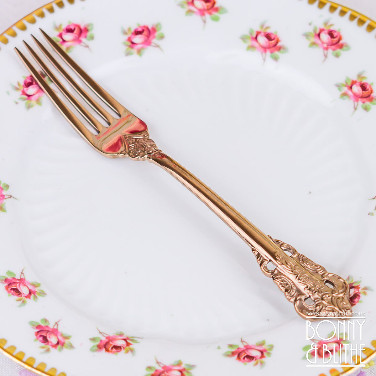 Vintage Style Rose Gold Tone Afternoon Tea Cutlery Set