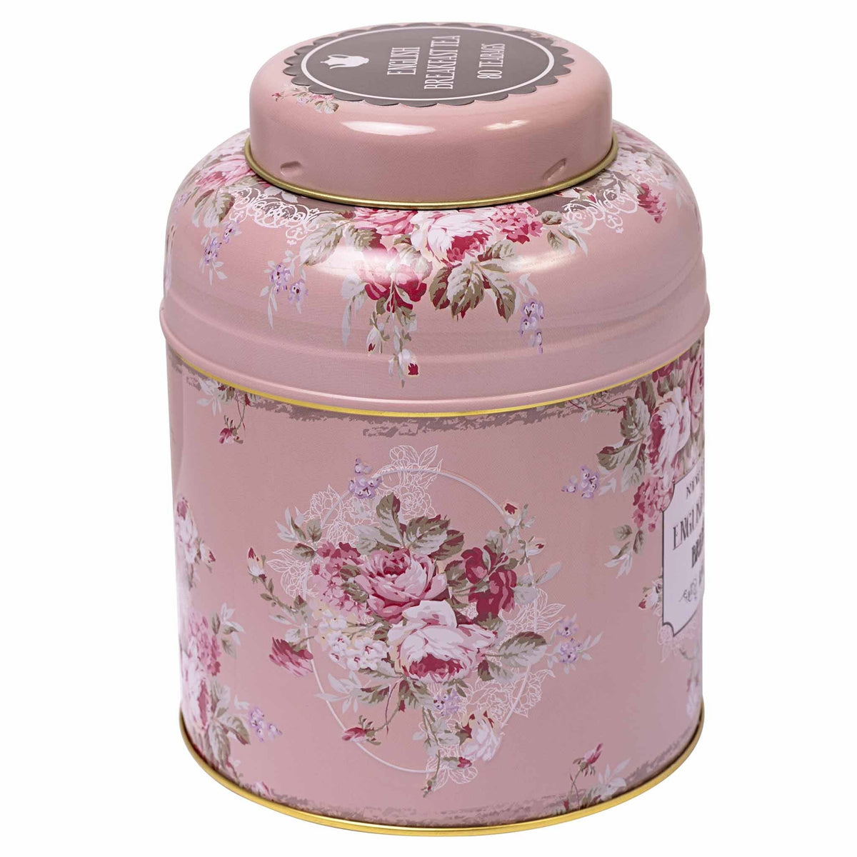 Vintage Tea Caddy in Floral Blush 80 English Breakfast Teabags