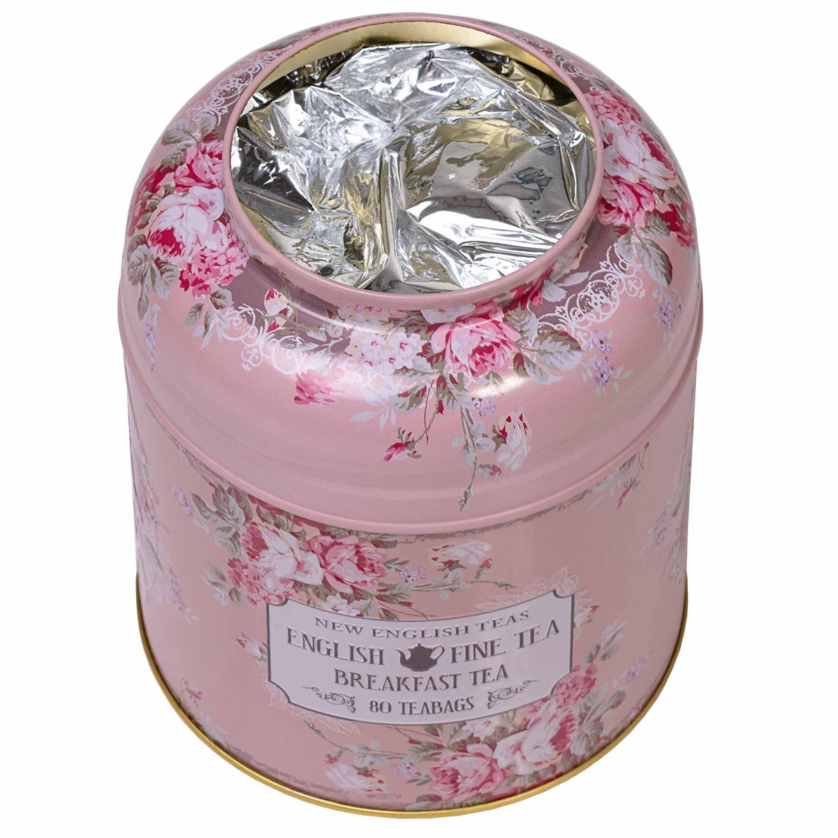Vintage Tea Caddy in Floral Blush 80 English Breakfast Teabags