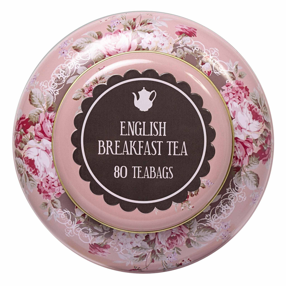 Vintage Tea Caddy in Floral Blush 80 English Breakfast Teabags