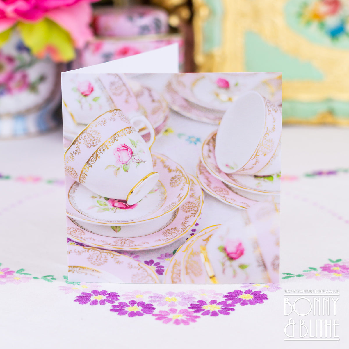 Notecards Pink Teacups