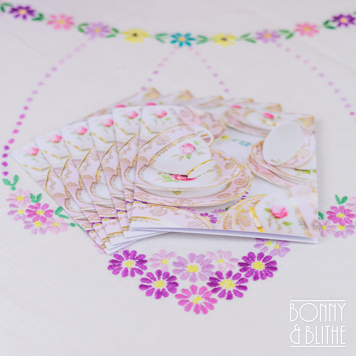 Notecards Pink Teacups