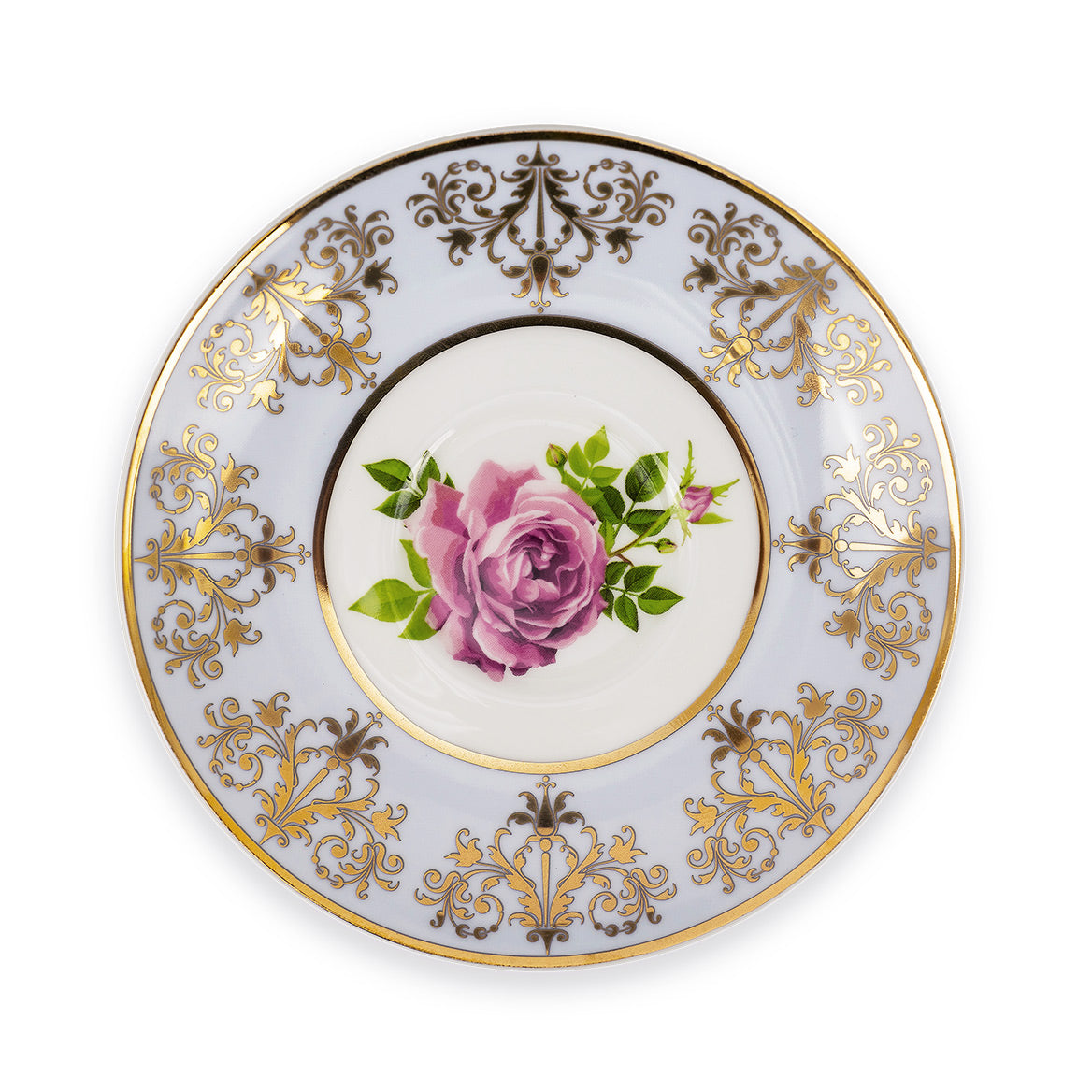 Princess Vintage Style Bone China Teacup Set Blue | Pink Cabbage Rose