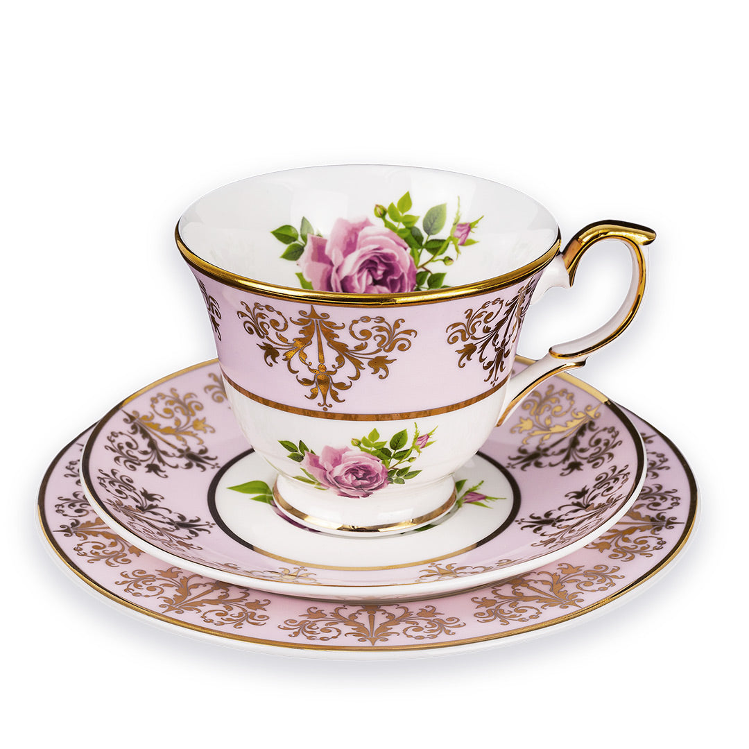 Princess Vintage Style Bone China Teacup Set Pink | Pink Cabbage Rose