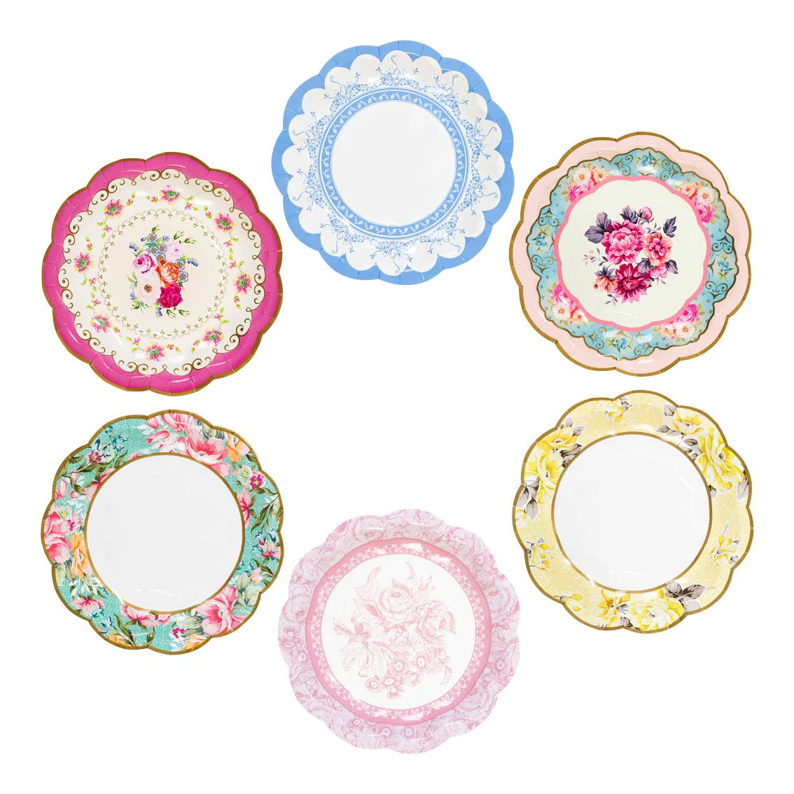 Multicoloured Floral 18 cm Paper Plates - 12 pack