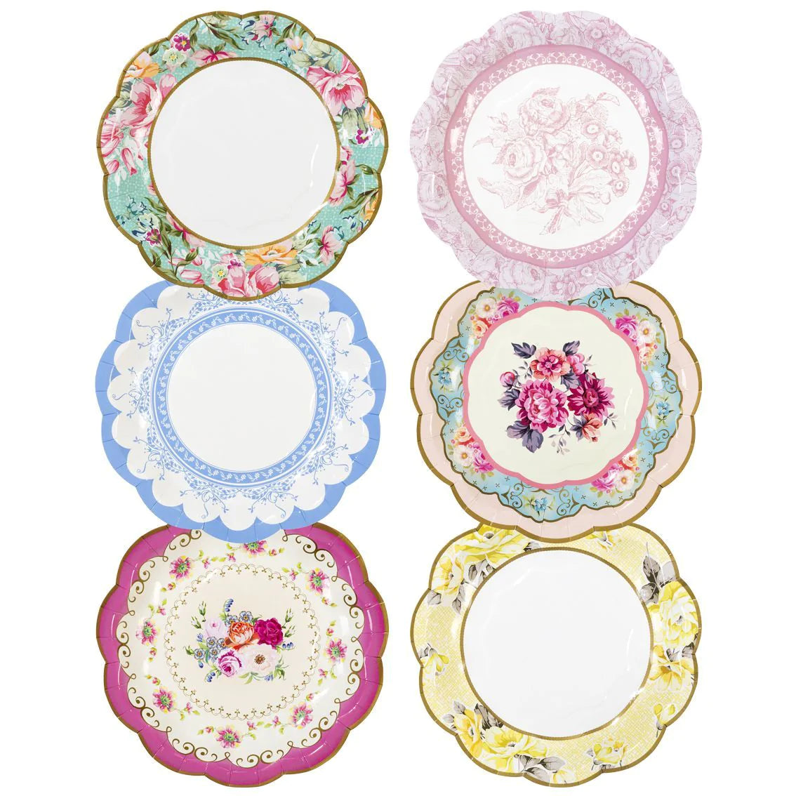 Multicoloured Floral 18 cm Paper Plates - 12 pack