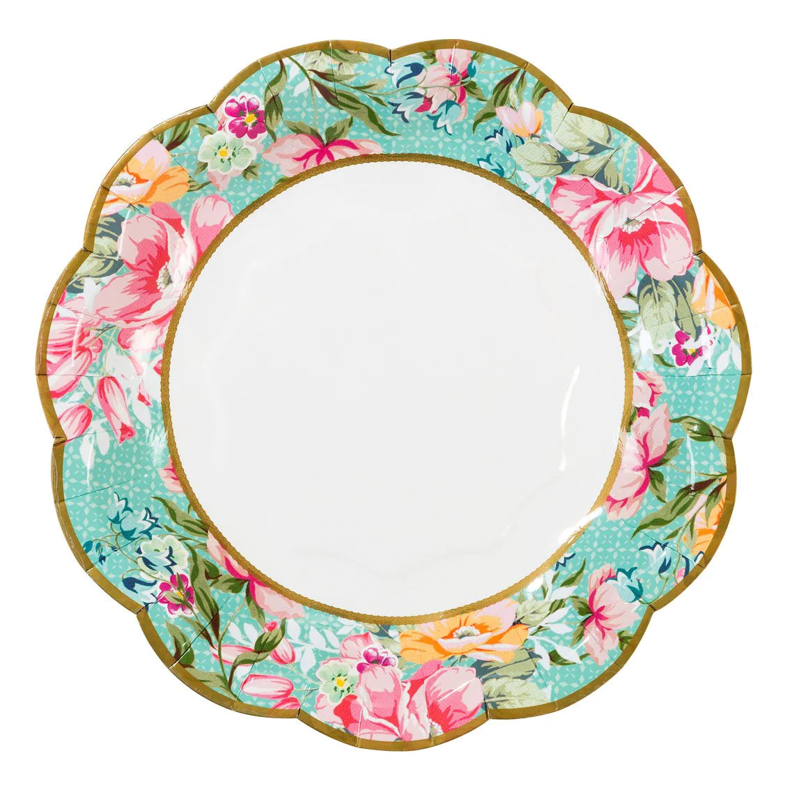 Multicoloured Floral 18 cm Paper Plates - 12 pack