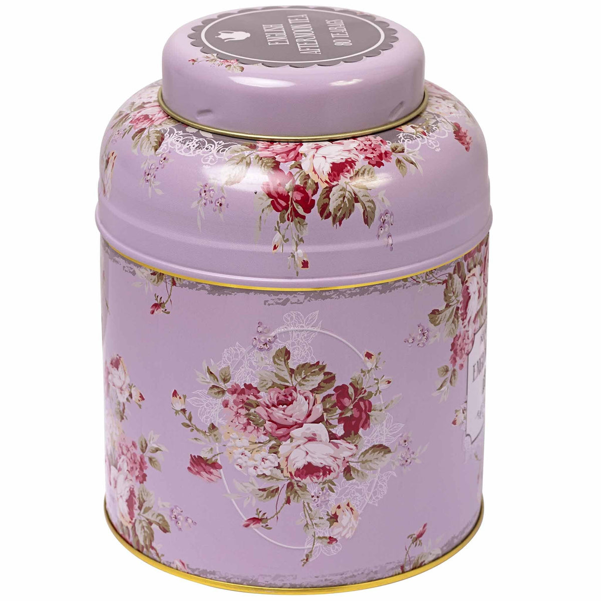 Vintage Tea Caddy in Floral Lavender 80 English Afternoon Teabags