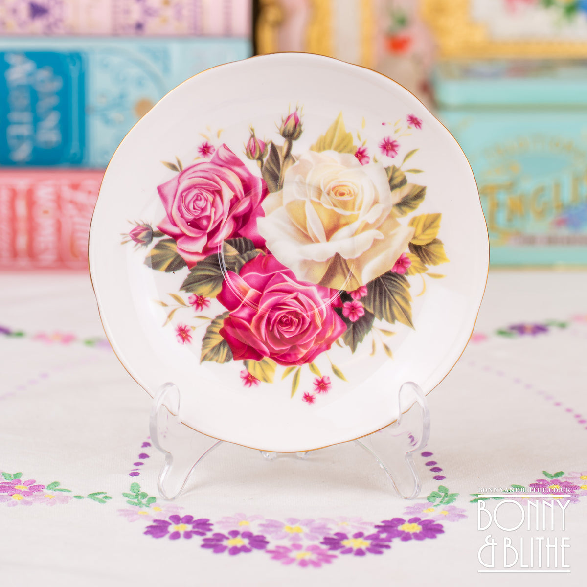 Cabbage Roses Vintage Style Teacup and Saucer