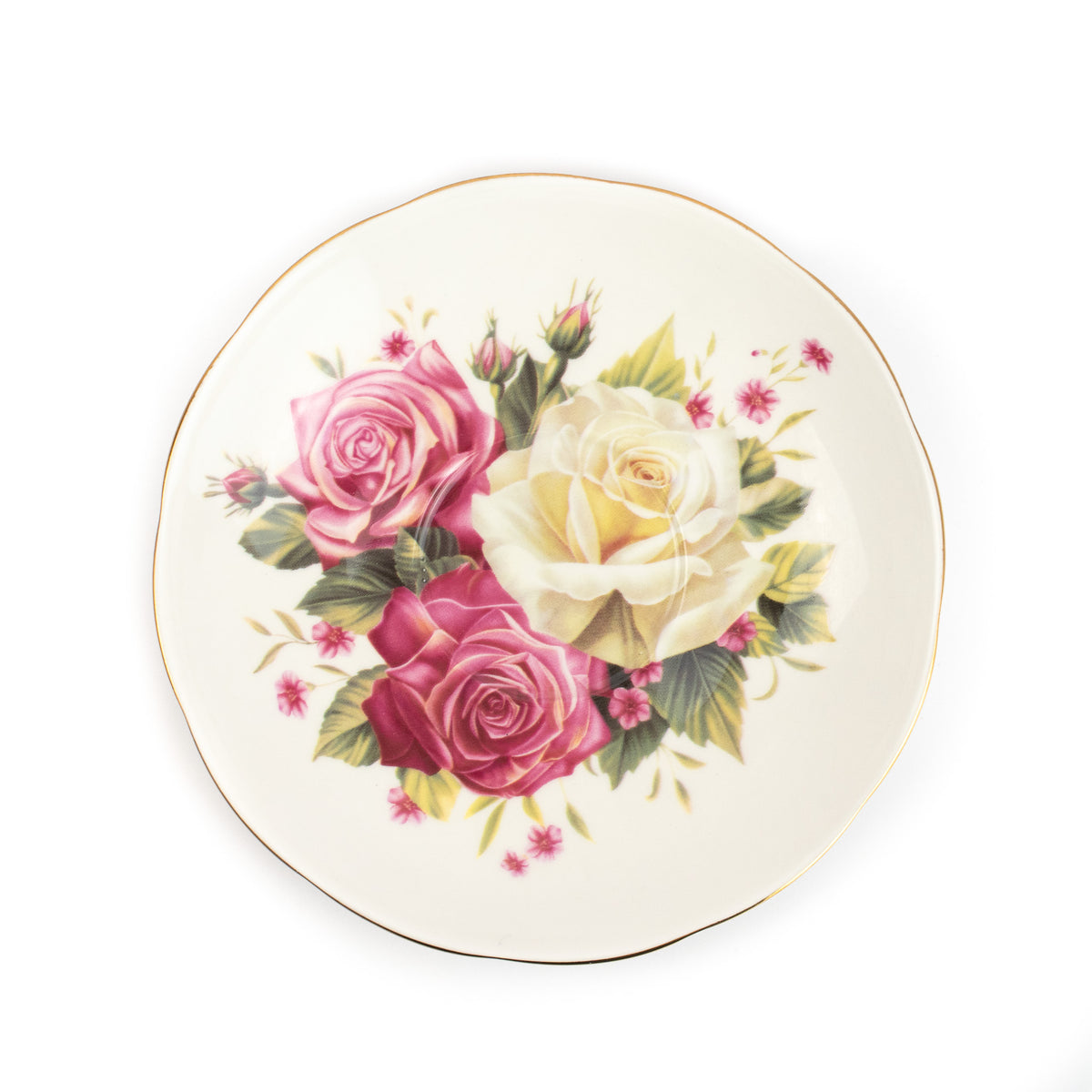 Cabbage Roses Vintage Style Teacup and Saucer